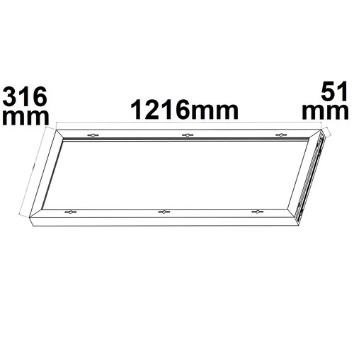 114607 Isoled Aufbaurahmen weiß RAL 9016 für LED Panel 300x1200 Schnellmontage Produktbild Additional View 1 L