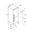 CNef 5735 21 Liebherr Kühl-Gefrier Kombi 201 / 70,0 / 66,5 cm 410L Produktbild Back View S