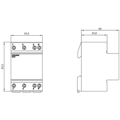 3NW7063 Siemens SENTRON, Zylindersicherungshalter, 10x38 mm, 3P+ Produktbild Additional View 2 L