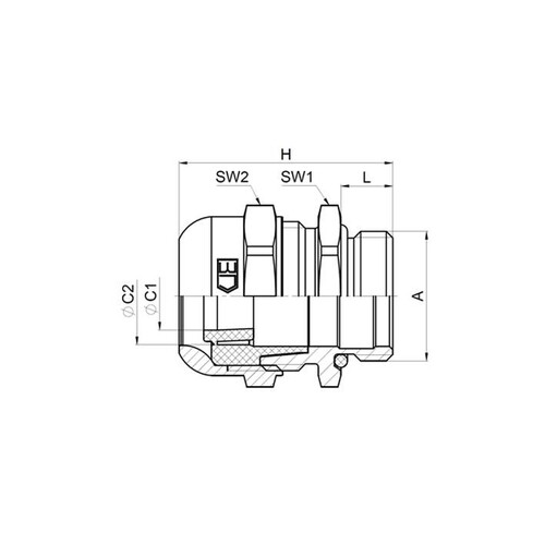 K252-1040-00 Jacob ES WADI one Kabelverschraubung 1.4404/AISI 316 L M  Produktbild Additional View 1 L