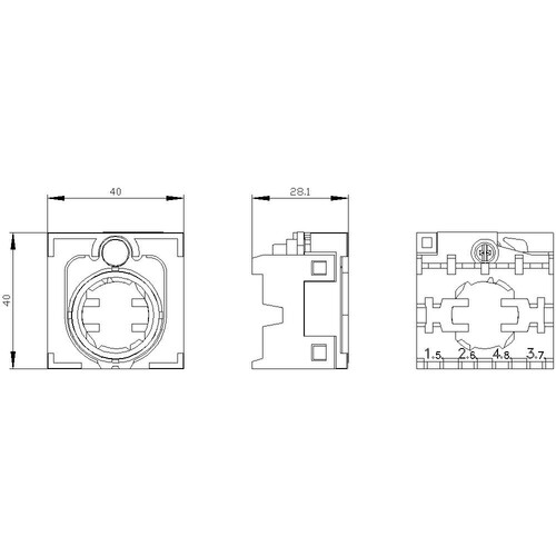 3SU1500-0BA10-0AA0 Siemens Halter für 4 Module, Kunststoff Produktbild Additional View 1 L