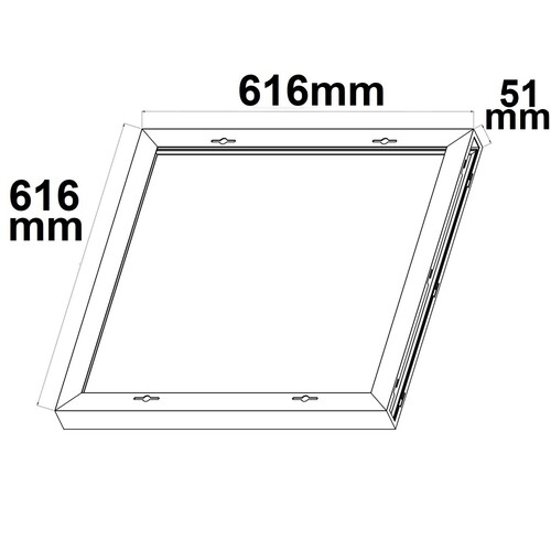 114605 Isoled Aufbaurahmen weiß RAL 9016 für LED Panel 600x600, Schnellmontage Produktbild Additional View 1 L