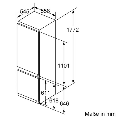 KIS87ADD0 Bosch 177.2 x 55.8 cm Einbau-Kühl-Gefrier-Kombination Produktbild Additional View 4 L