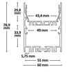 114390 Isoled LED Leuchtenprofil LAMP40 Up+Down Aluminium silber pulverbeschich Produktbild Additional View 1 S