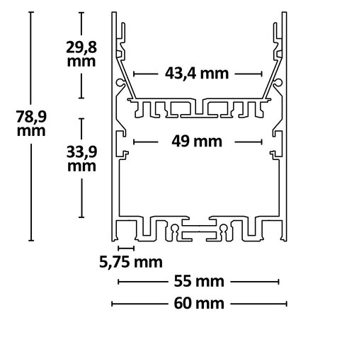 114390 Isoled LED Leuchtenprofil LAMP40 Up+Down Aluminium silber pulverbeschich Produktbild Additional View 1 L