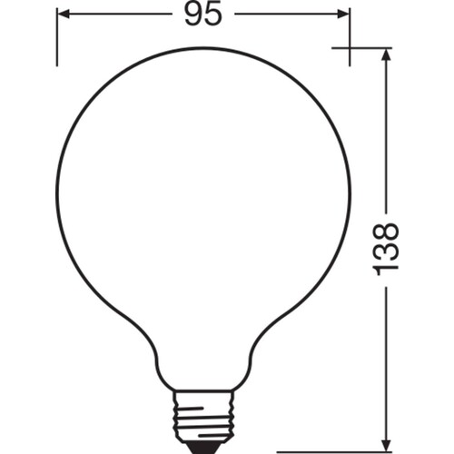 4058075439054 Osram LEDPG95100D 12W/827 230VGLFR E27FS1 Produktbild Additional View 2 L