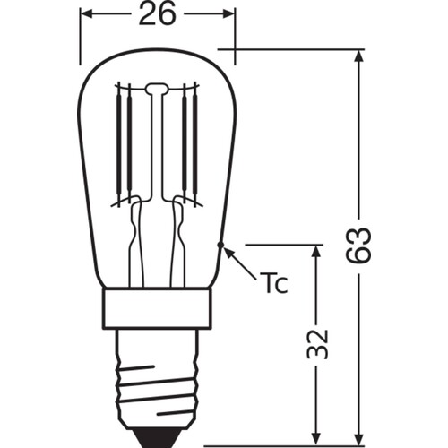 4058075432819 Osram LEDT265 1,6W/824 230V FIL E14 FS1 Produktbild Additional View 3 L