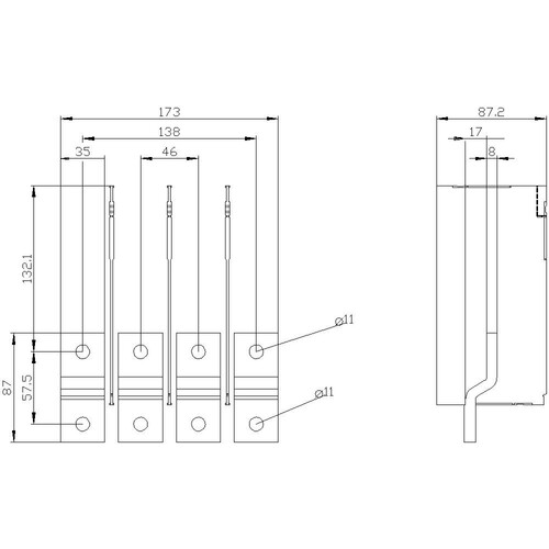 3VA9484-0QB00 Siemens Anschlussverlängerung frontseitig 4 Stü Produktbild Additional View 1 L