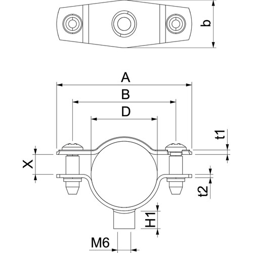 1362424 Obo ASG 732 25 G Abstandschelle mit Gewindeanschluss M6 20 25mm Stahl g Produktbild Additional View 1 L