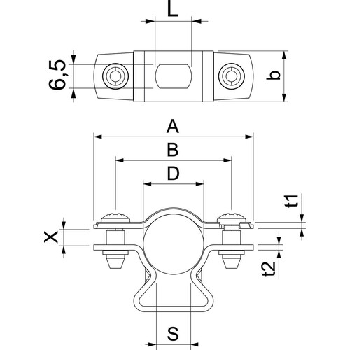 1362762 Obo ASL 733 17 G Abstandschelle mit Langloch 14 17mm Stahl galvanisch v Produktbild Additional View 1 L