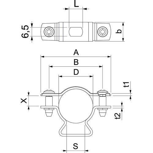 1362768 Obo ASL 733 25 G Abstandschelle mit Langloch 20 25mm Stahl galvanisch v Produktbild Additional View 1 L