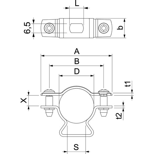 1362818 Obo ASL 733 25 ALU Abstandschelle mit Langloch 20 25mm Alu Produktbild Additional View 1 L