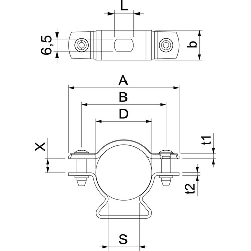 1362822 Obo ASL 733 30 ALU Abstandschelle mit Langloch 25 30mm Alu Produktbild Additional View 1 L