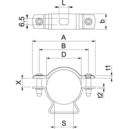 1362826 Obo ASL 733 36 ALU Abstandschelle mit Langloch 30 36mm Alu Produktbild Additional View 1 L