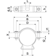 1362830 Obo ASL 733 44 ALU Abstandschelle mit Langloch 36 44mm Alu Produktbild Additional View 1 S