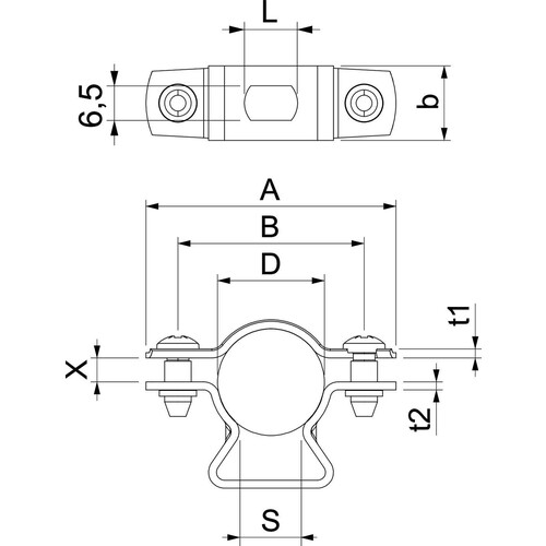 1362984 Obo ASL 733 20 A2 Abstandschelle mit Langloch 17 20mm Edelstahl, rostfrei Produktbild Additional View 1 L