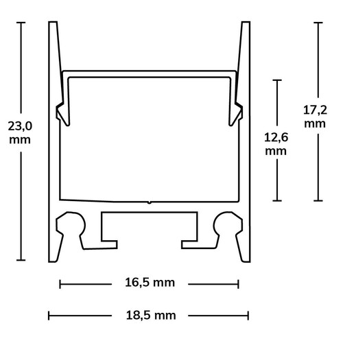 114797 Isoled LED Aufbauleuchtenprofil HIDE SINGLE Aluminium eloxiert, 200cm Produktbild Additional View 1 L