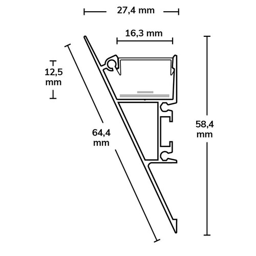 114805 Isoled LED Aufbauleuchtenprofil HIDE TRIANGLE Aluminium weiß RAL 9003,  Produktbild Additional View 1 L