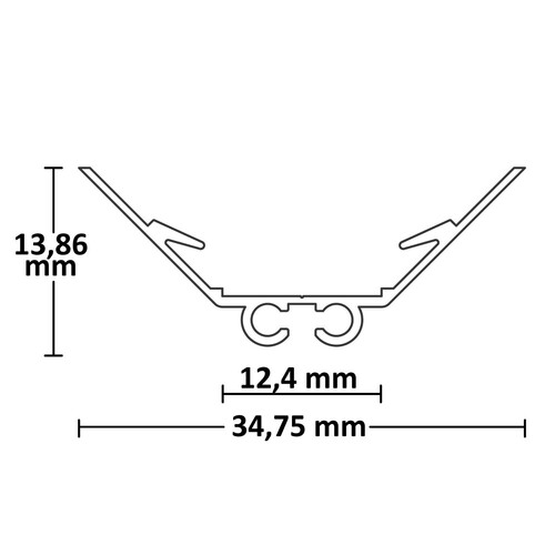 114786 Isoled LED Eckprofil CORNER12 BORDERLESS Aluminium eloxiert, 200cm Produktbild Additional View 1 L