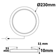 114116 Isoled LED Downlight Flex 23W UGR19 Lochausschnitt 50 210mm Produktbild Additional View 1 S