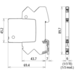 927245 Dehn Modularer Kombi Ableiter für 1 Doppelader BLITZDUCTORconnect mit Def Produktbild Additional View 2 S