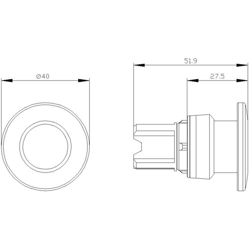 3SU1050-1BD10-0AA0 Siemens Pilzdrucktaster, 22mm, rund, Metall, ho Produktbild Additional View 1 L