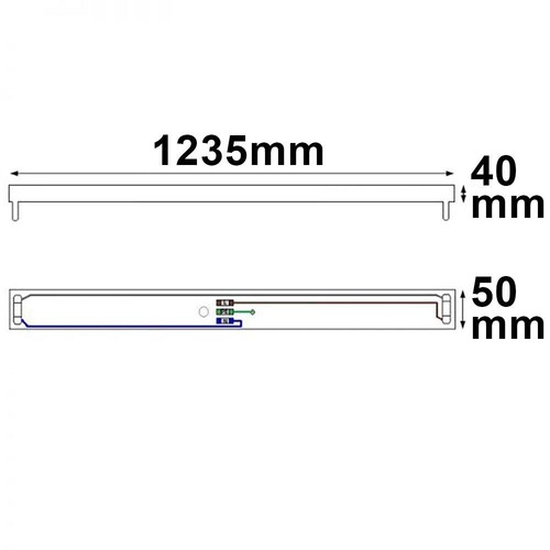 113287 Isoled Halterung für T8 Röhren 120cm Produktbild Additional View 1 L