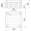 2007926 Obo T 60 M25 KabelabzweigkastenEinführung M25114x114 Produktbild Additional View 1 S