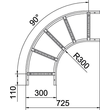 6225124 Obo LB 90 1130 R3 FS Bogen 90°für Kabelleiter110x300Stahlbandverzi Produktbild Additional View 1 S