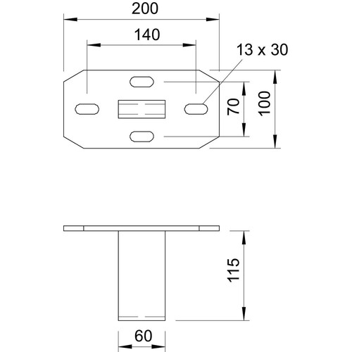 6349102 Obo KU 7 FT Kopfplattefür US 7 StielStahltauchfeuerverzinkt Produktbild Additional View 1 L