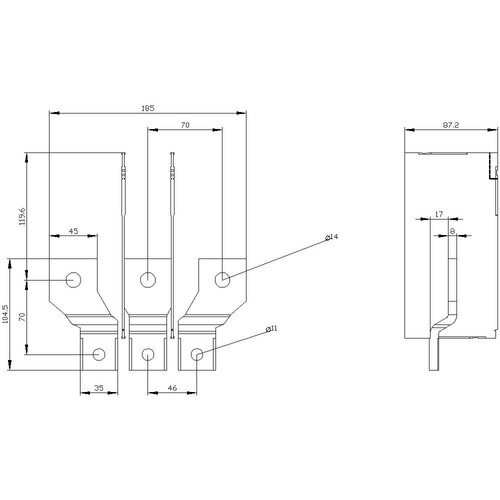 3VA9483-0QC00 Siemens Anschlussverbreiterung frontseitig 3 St Produktbild Additional View 1 L