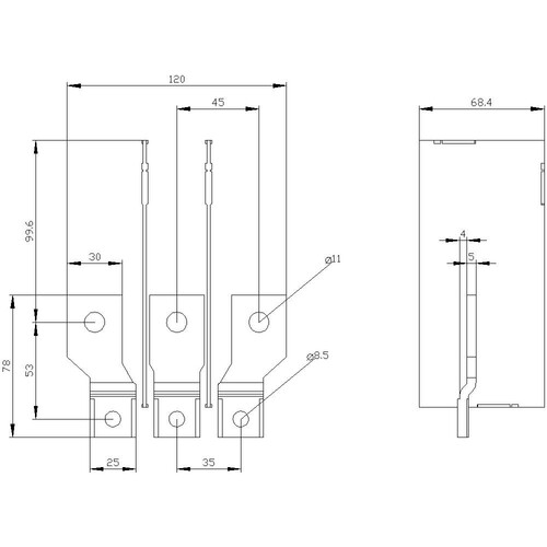3VA9263-0QC00 Siemens Anschlussverbreiterung frontseitig 3 St Produktbild Additional View 1 L