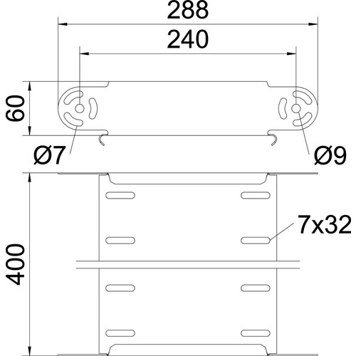 7005385 Obo RGBEV 640 FS Gelenkbogen Elementvertikal60x400Stahlbandverzinkt Produktbild Additional View 1 L