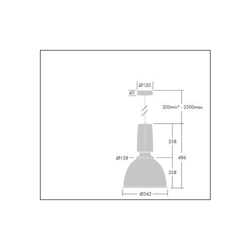 96632401 Thorn GLAC2 L LED3 5000 830 HFIX EC BK AL BK LED-Pendelleuchte Produktbild Additional View 1 L