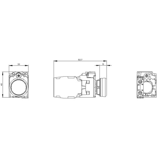 3SU1100-0AB40-1FA0 Siemens Drucktaster, 22mm, rund, Kunststoff, grün, Druckknop Produktbild Additional View 2 L