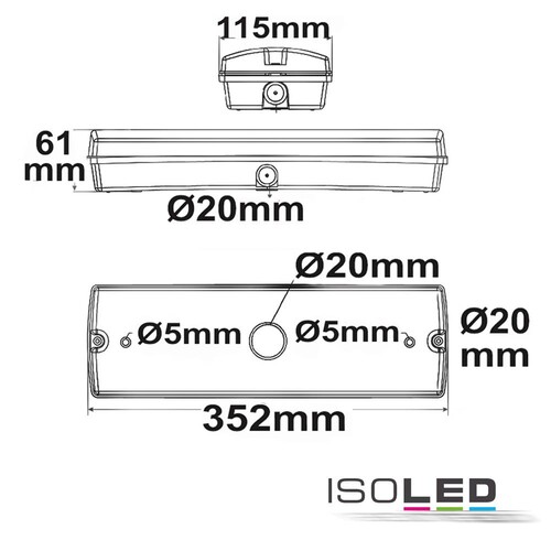 114421 Isoled LED Notlicht/Fluchtwegleuchte Produktbild Additional View 2 L