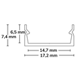 114791 Isoled LED Aufbauprofil Pure14S Aluminium eloxiert 200cm Produktbild Additional View 1 S