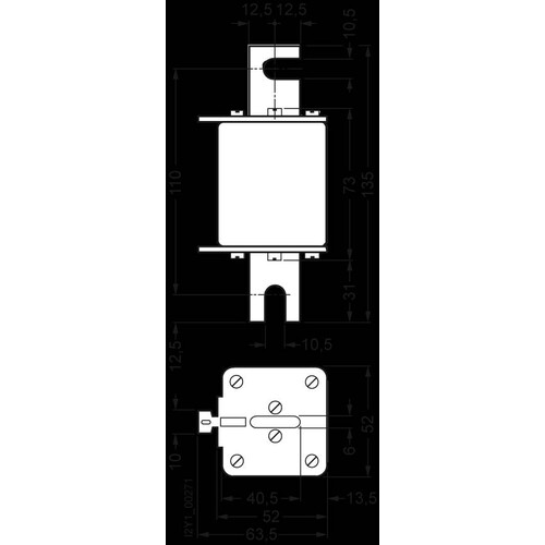 3NE3221 Siemens SITOR Sicherungseinsatz, mit geschlitzten Messerkontakten, NH1,  Produktbild Additional View 1 L