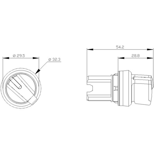 3SU10022BF400AA0 Siemens Knebelschalter, beleuchtbar, 22mm, rund, Kunststoff, gr Produktbild Additional View 1 L