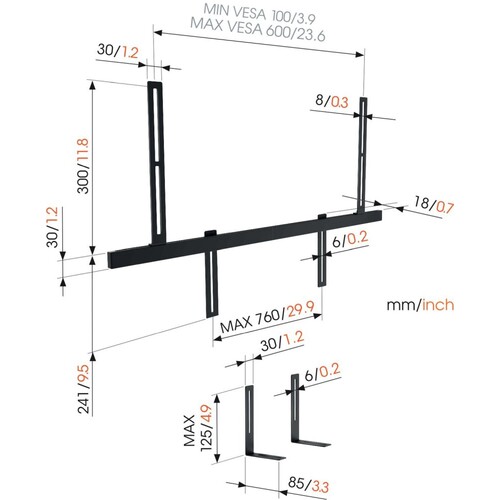 Sound 3550 Vogels Soundbar Halterung Produktbild Additional View 2 L