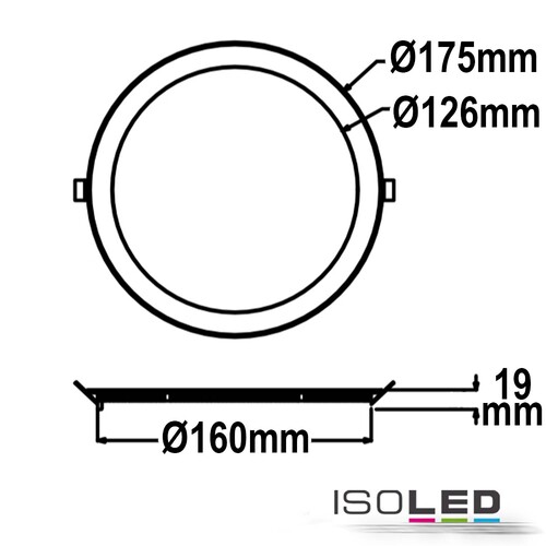 114908 Iosled LED DOWNLIGHT, 12W, RUND, ULTRA FLACH, SILBER, WARMWEISS,DIM Produktbild Additional View 2 L