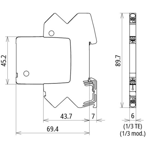 927224 Dehn Modularer Kombi Ableiter für 2 Einzeladern BLITZDUCTORconnect mit De Produktbild Additional View 2 L