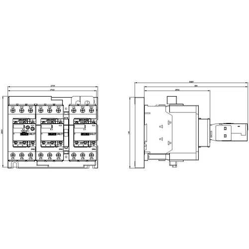 3RA24378XF321AL2 Siemens Stern Dreieck Kombination AC 3: 55kW/400V AC 230V, 3S Produktbild Additional View 2 L