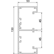 6112503 Obo GA-53130EL Geräteeinbaukanal Rapid 45-2 2-zügig Alu 53x130x2000 Alum Produktbild 1 S