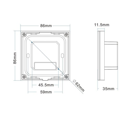 114450 Isoled Sys Pro weißdynamische 4 Zonen Einbau-Touch-Fernbedienung Produktbild Additional View 1 L