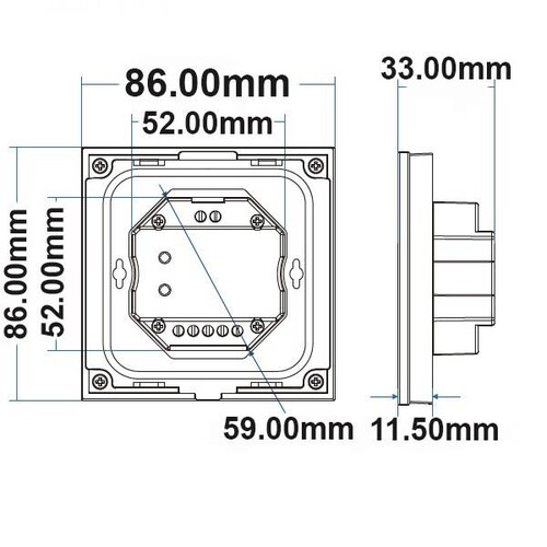 114458 Isoled Sys Pro RGB+W 4 Zonen Einbau-Touch-Fernbedienung Produktbild Additional View 1 L