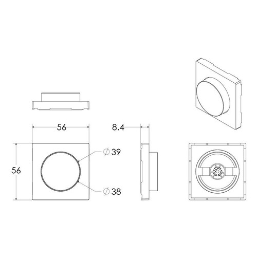 820353 SG Leuchten LEDDIM 400 Zentralscheibe für 55x55 reinweiß Produktbild Additional View 1 L