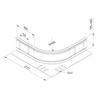 11956 Trayco CT110 BR PG H=110mm, pre galvanised Kabelrinne Eckanbaustück H=1 Produktbild