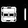 A1569-2ATWW Jung Abdeckung (gerastet) für Modular Jack Steckbuchsen 2fach, Av Produktbild Additional View 1 S