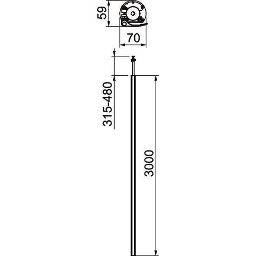 6290087 Obo ISSRM45EL Installationssäule Boden/Decke 3000x70x59 Aluminium eloxie Produktbild Additional View 1 L